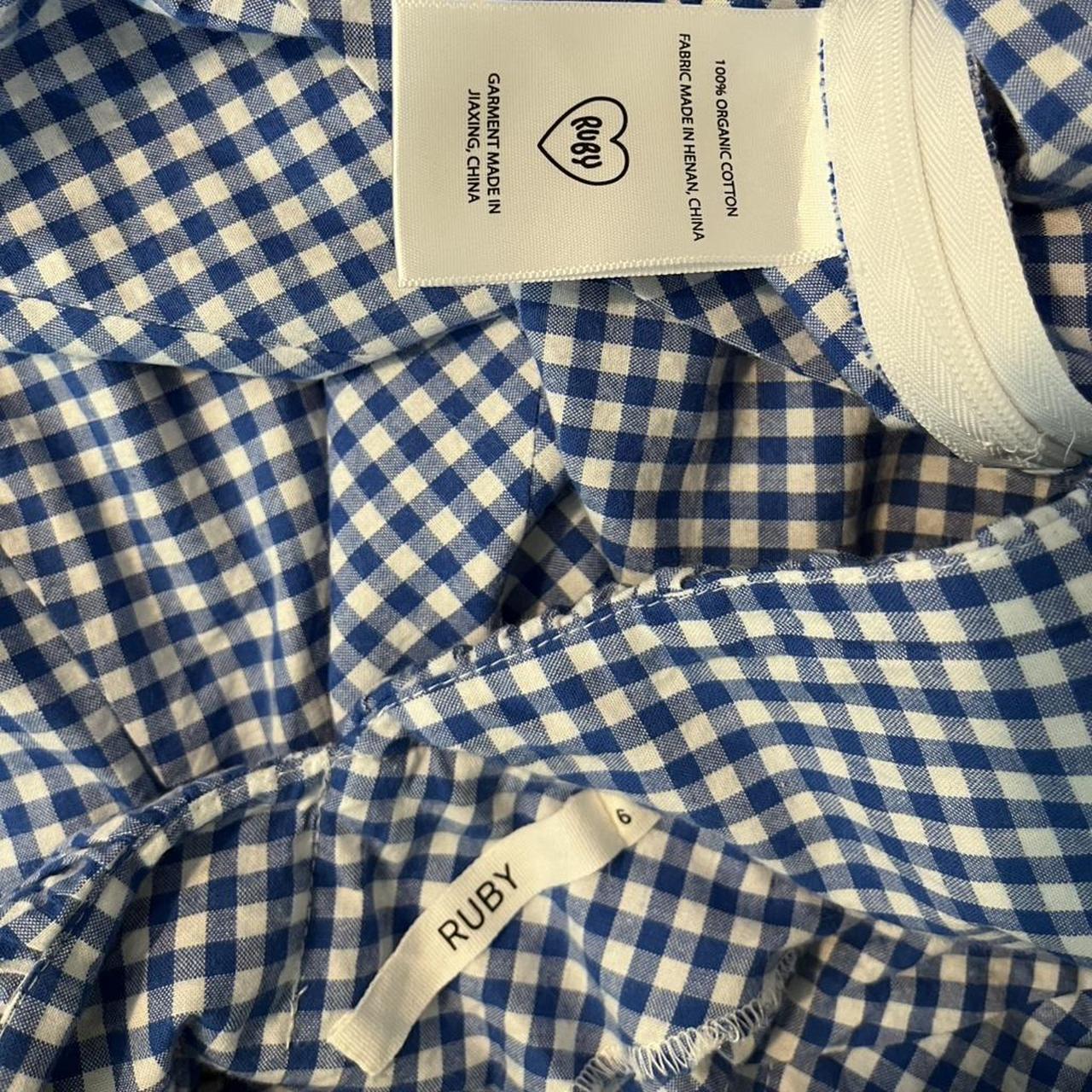 Ruby NZ RAQUEL Top in Cobalt Gingham.