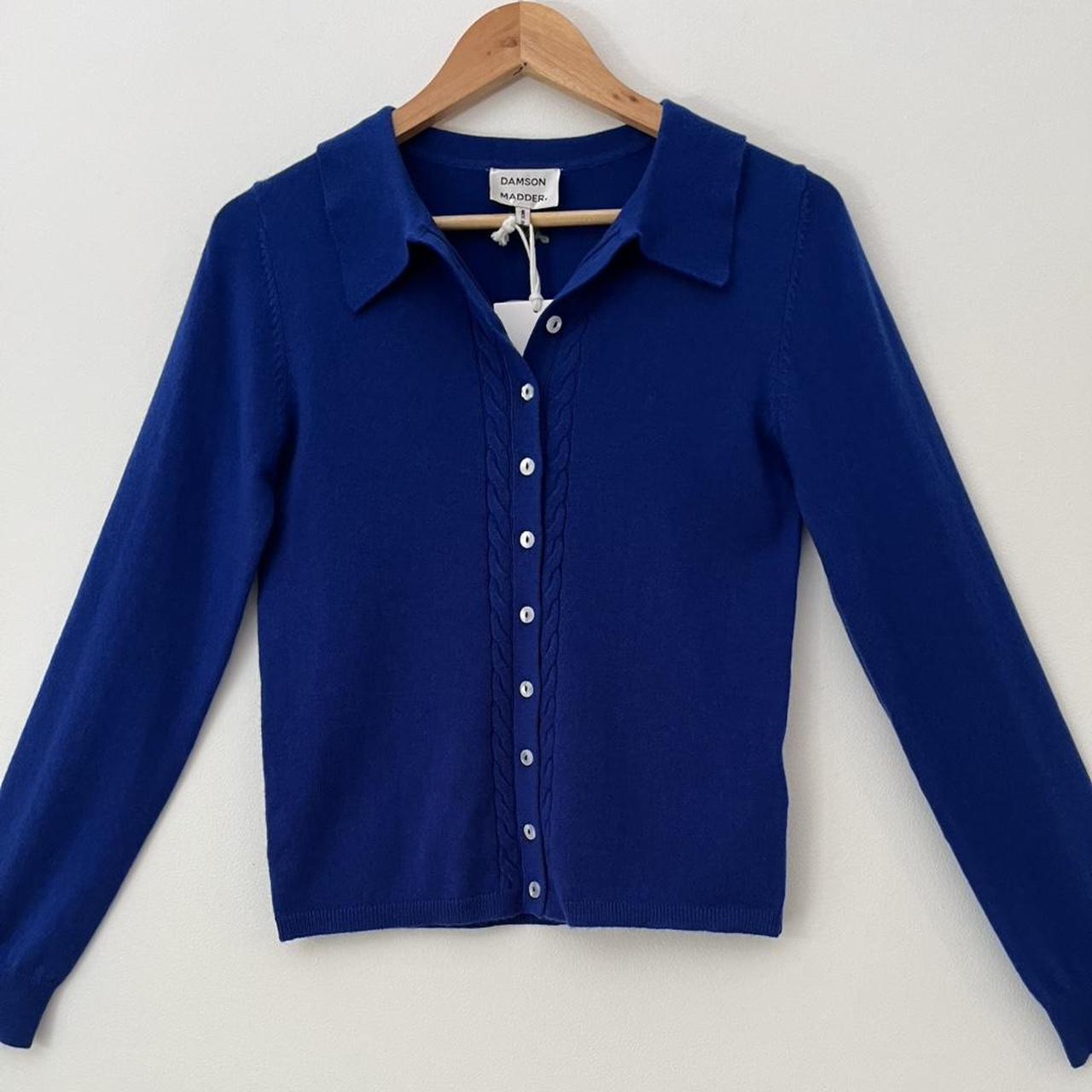 Damson Madder BNWT VOULA Cardigan in Blue.