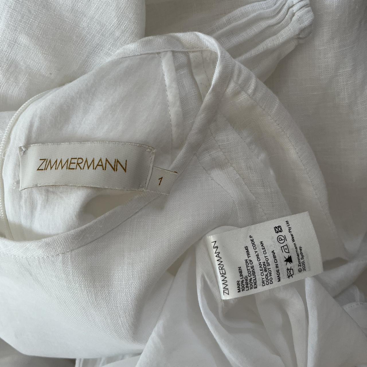 Zimmermann Puff Sleeve Linen Mini Dress.