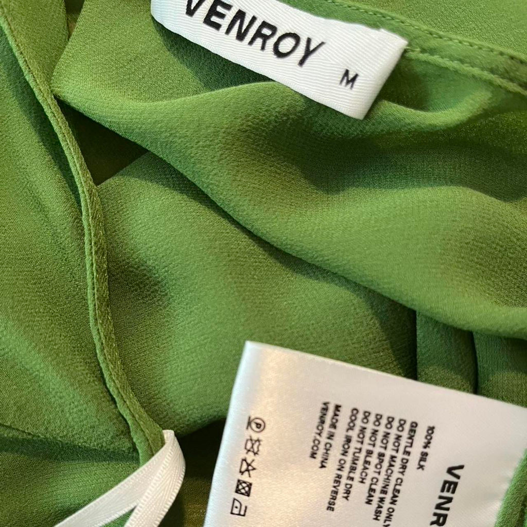 Venroy Silk Cowl Neck Halter Top in Cactus.