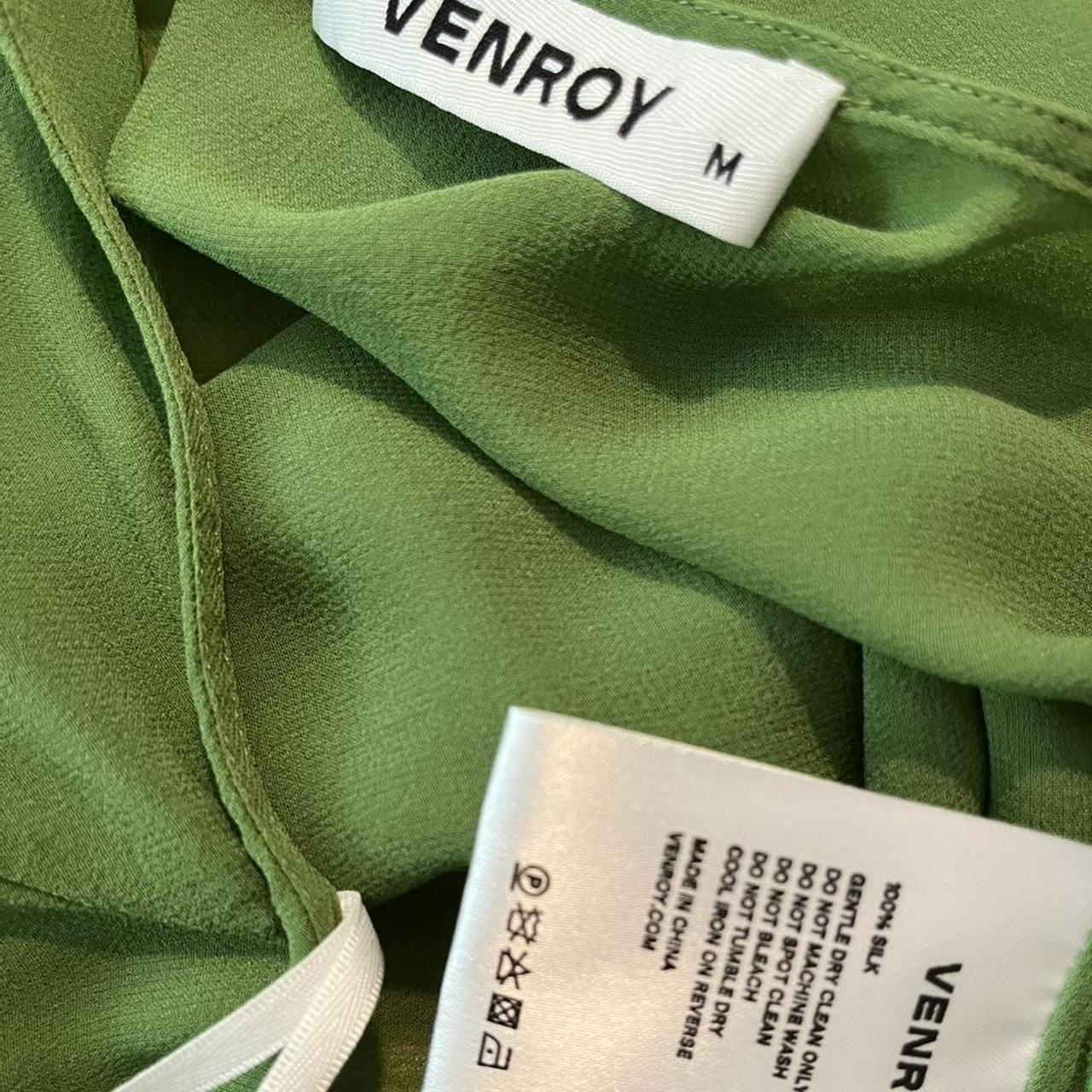 Venroy Silk Cowl Neck Halter Top in Cactus.