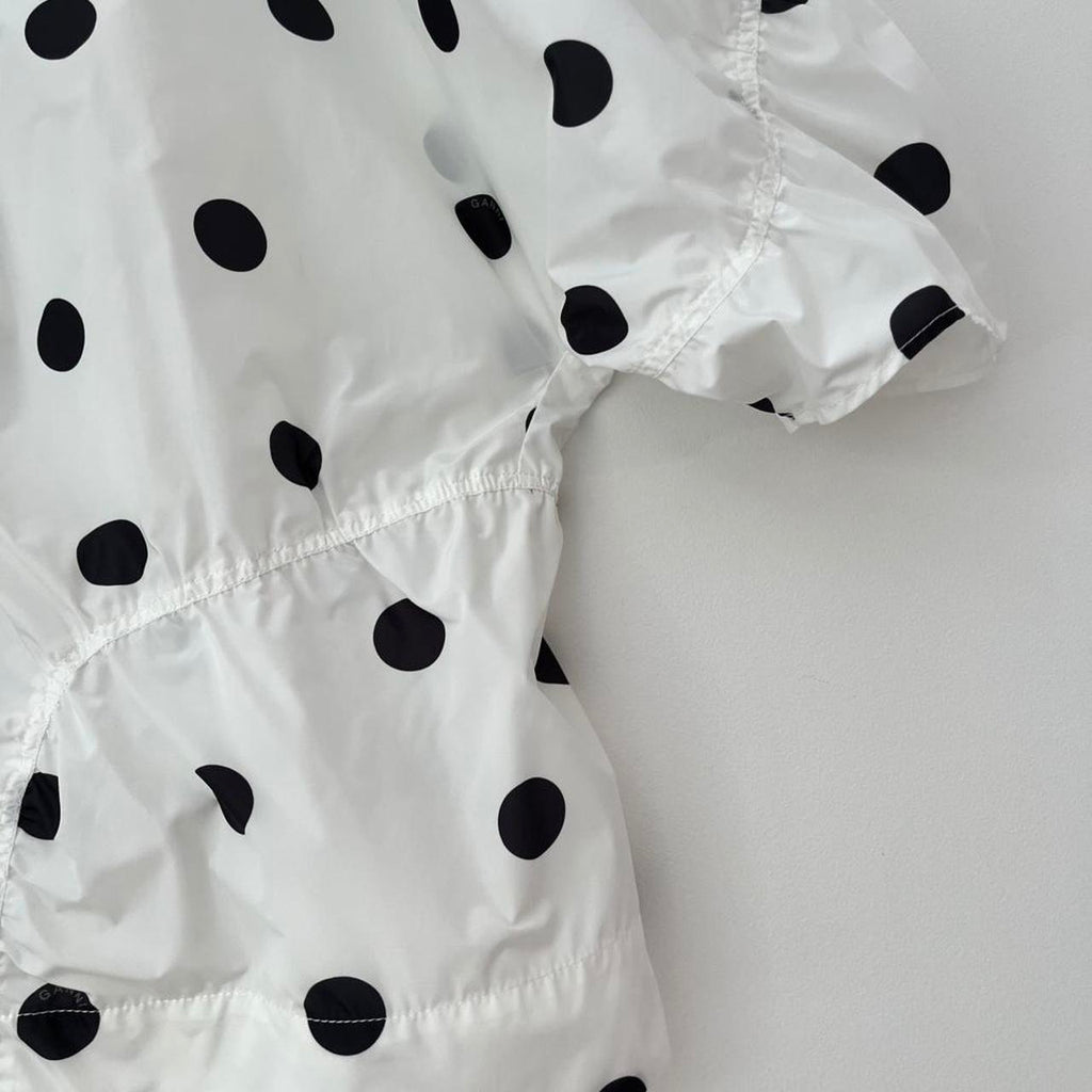 Ganni Polka Dot Crepe Blouse.