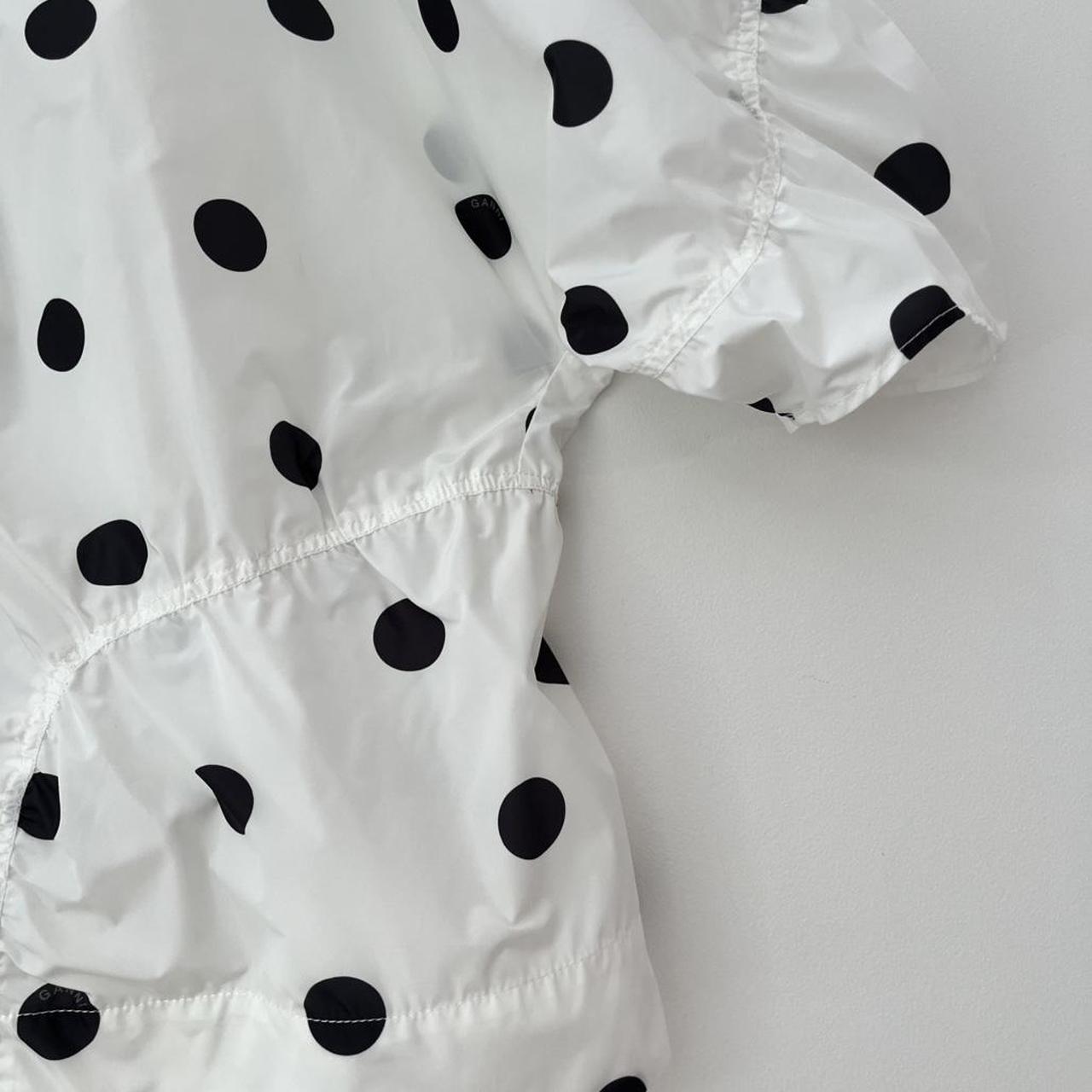 Ganni Polka Dot Crepe Blouse.