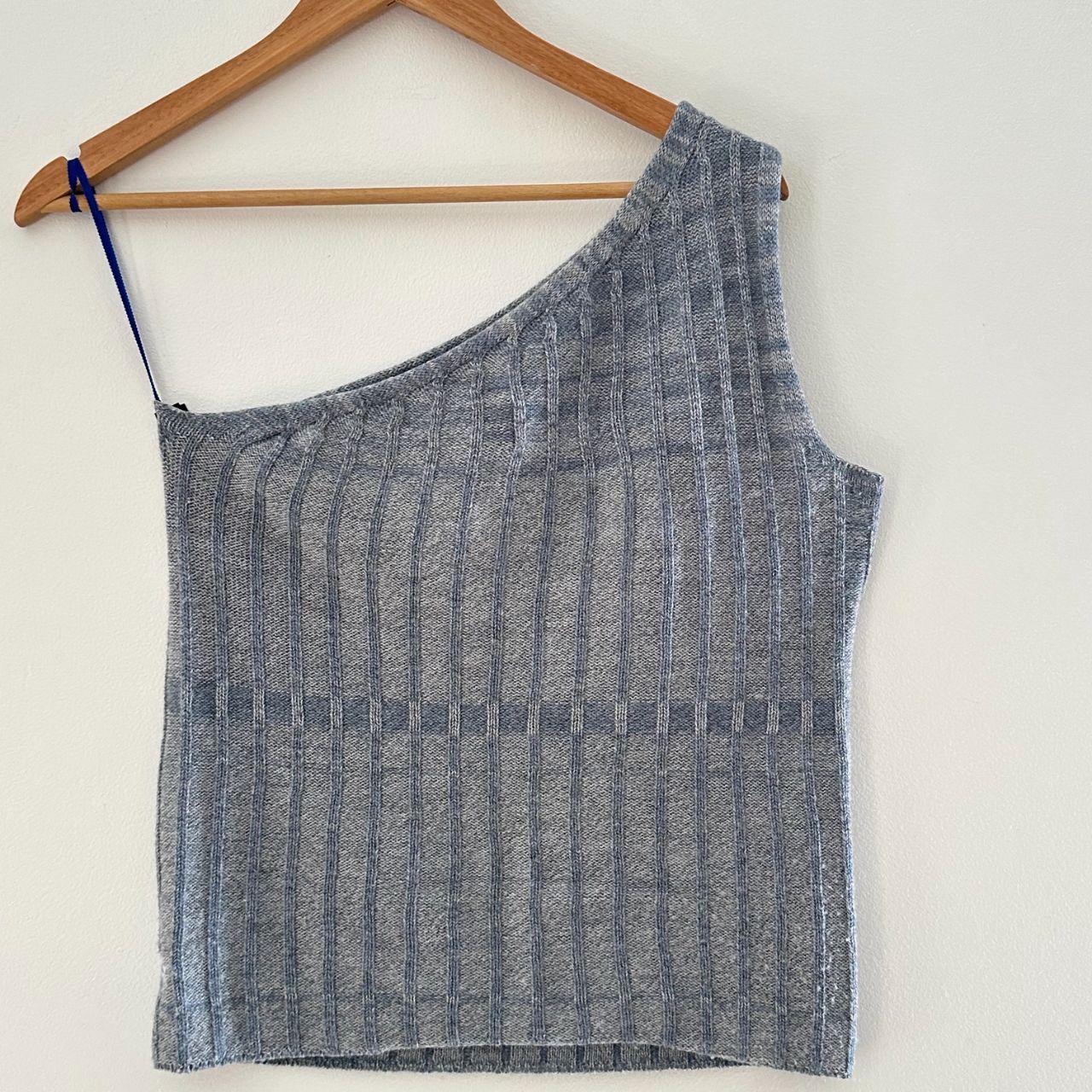Permanent Vacation TENSION Knitted Singlet in Denim Size 2/AU10-12.