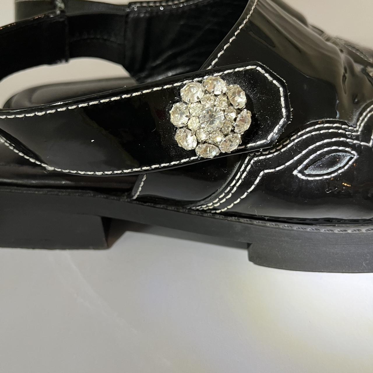 Ganni TEXAS Leather Slingback Sandals.