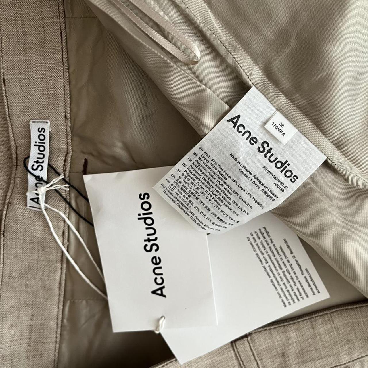 ACNE Studios BNWT WRAP EFFECT Hemp Blend Mini Skirt in Beige.