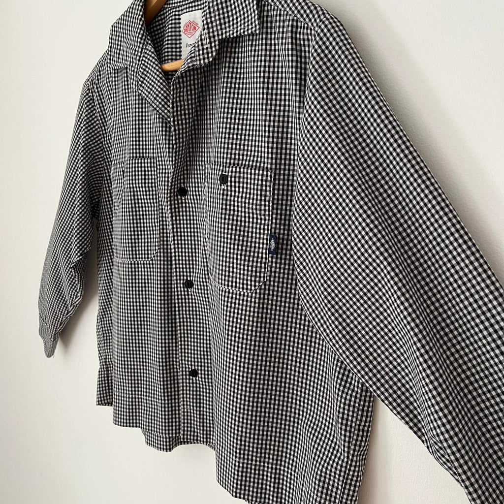 Danton France Checked Cropped Shirt.