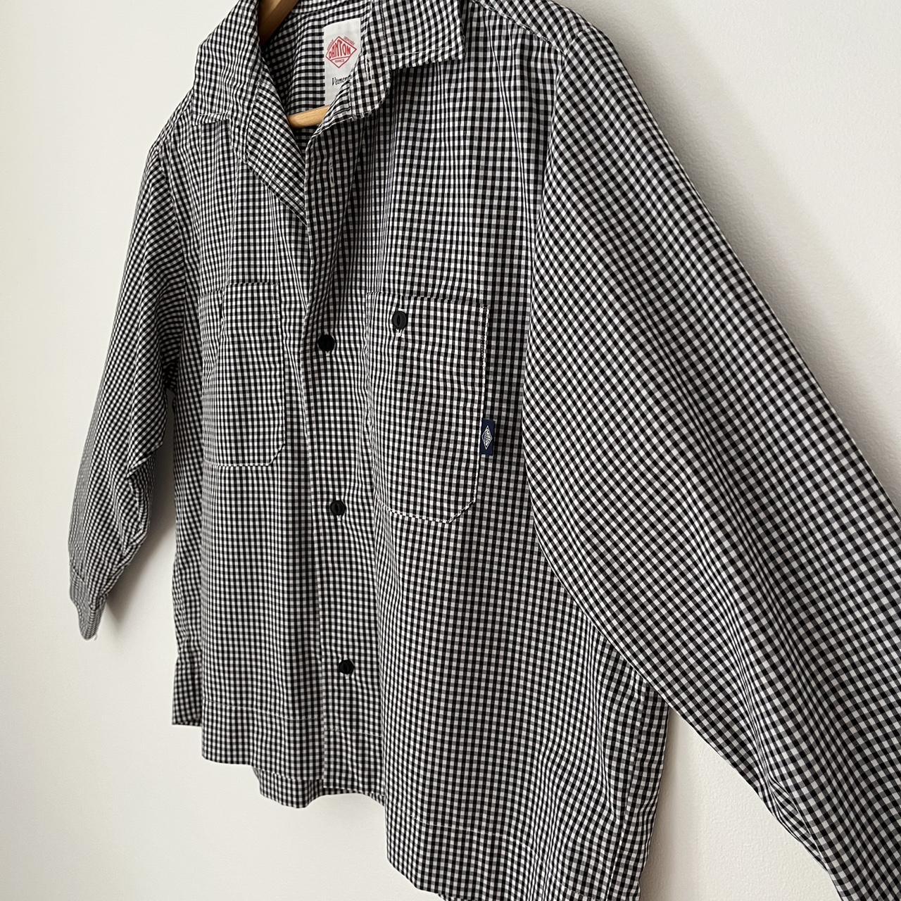 Danton France Checked Cropped Shirt.