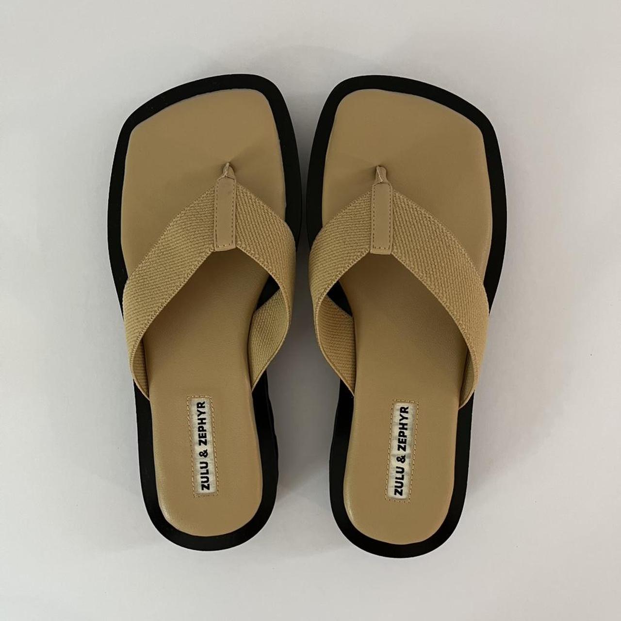 Zulu & Zephyr Thongs in Light Brown.