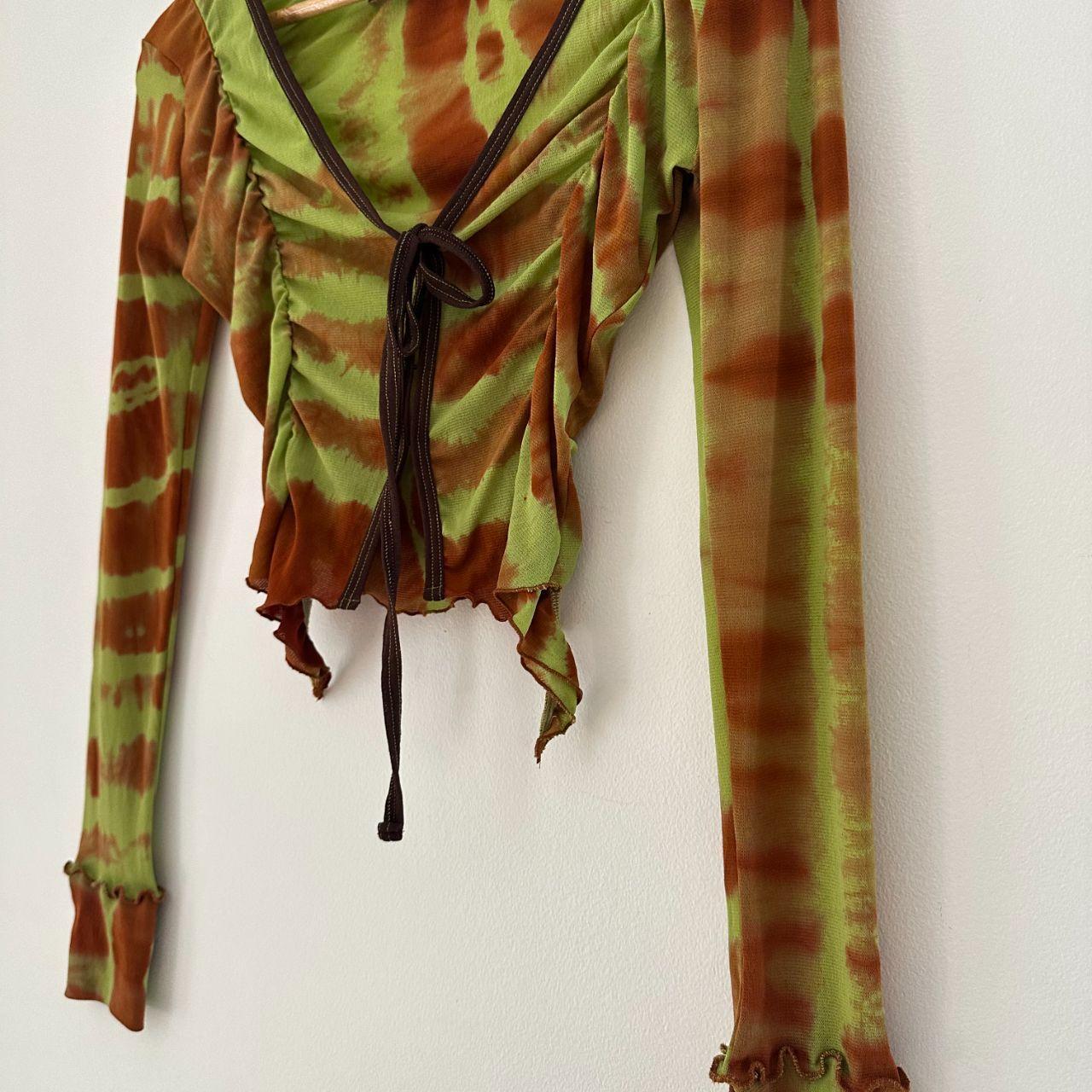Maroske Peech BUTTERLY Crop in Green & Brown Size XS.