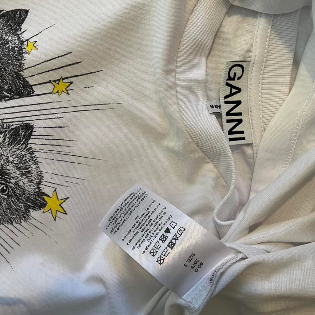 Ganni KITTENS Relaxed Jersey Tee.