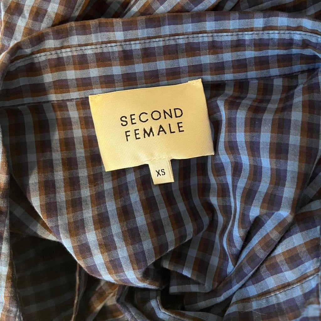 Second Female Gingham Mini Dress in Blue.