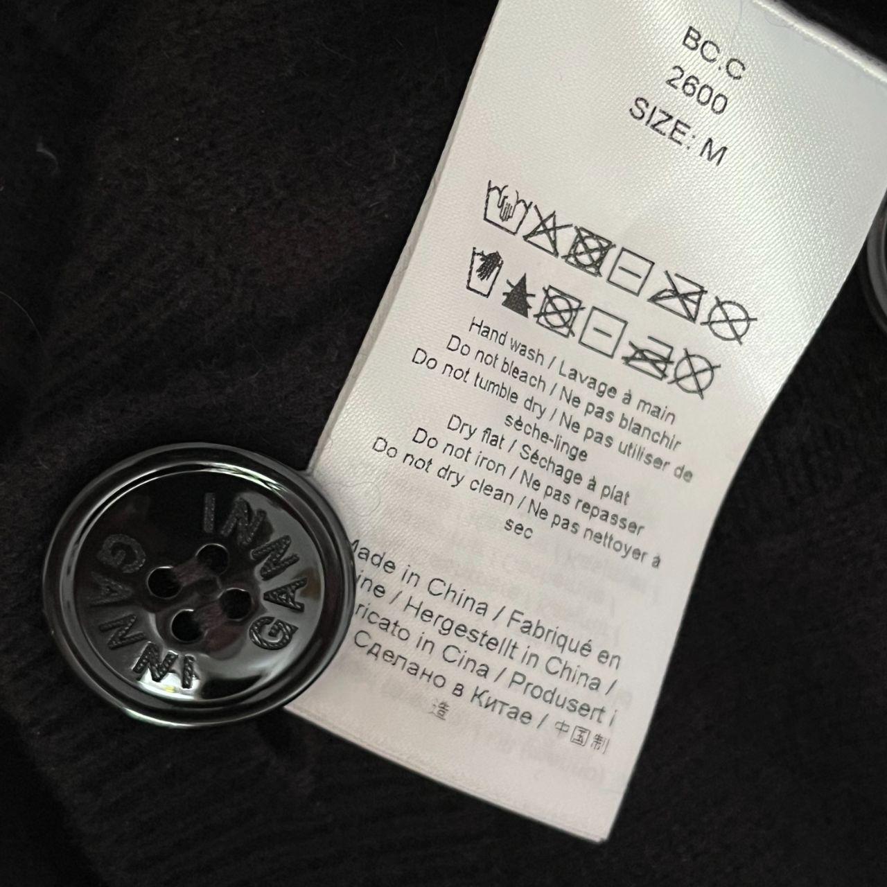 Ganni Cropped Bead Embellished Merino Wool Cardigan.