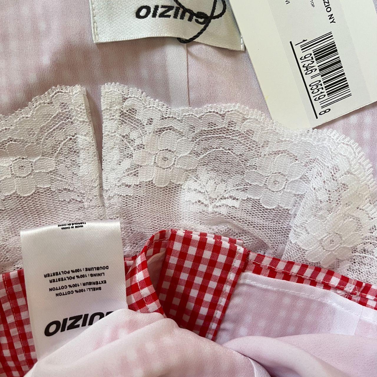 Guizio PALOMA Lace Top in Poppy and White.