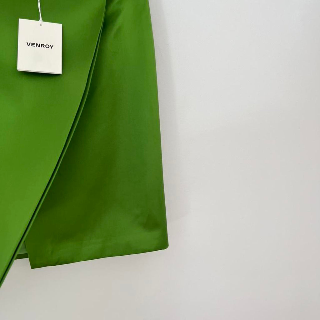 Venroy BNWT Wrap Silk Cotton Skirt in Leaf Green.