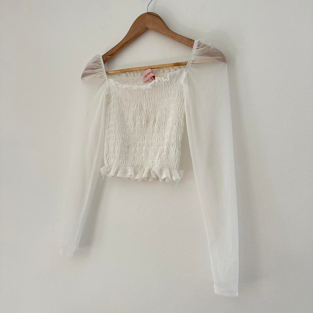Lisa Says Gah Shirred Crop Top Size M.