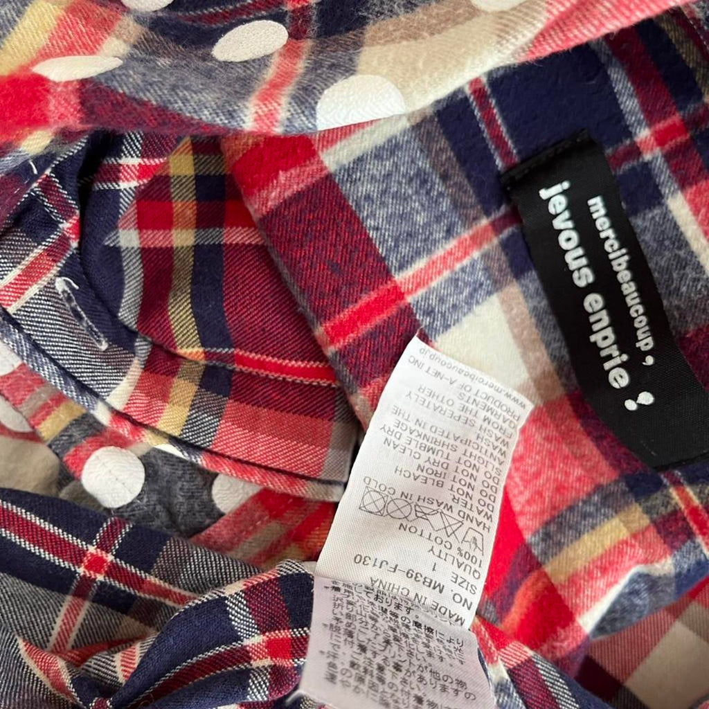 Merci Beaucoup Plaid Flannelette Polka Dot Shirt.
