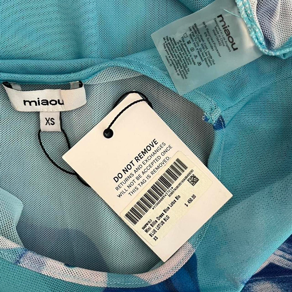 Miaou BNWT BILLIE Mini Dress in Blue Lotus.