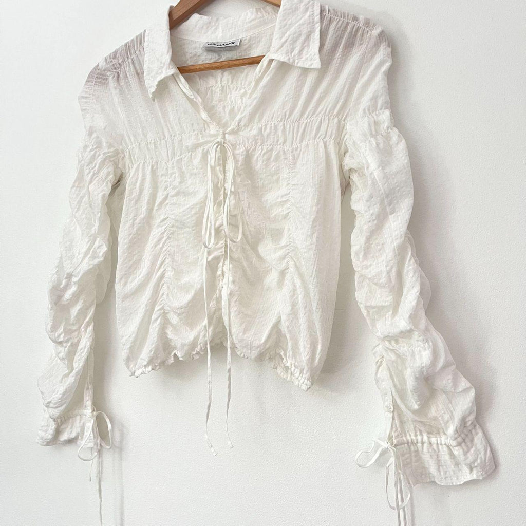 Low Classic WRINKLE Shirt in White Size M.