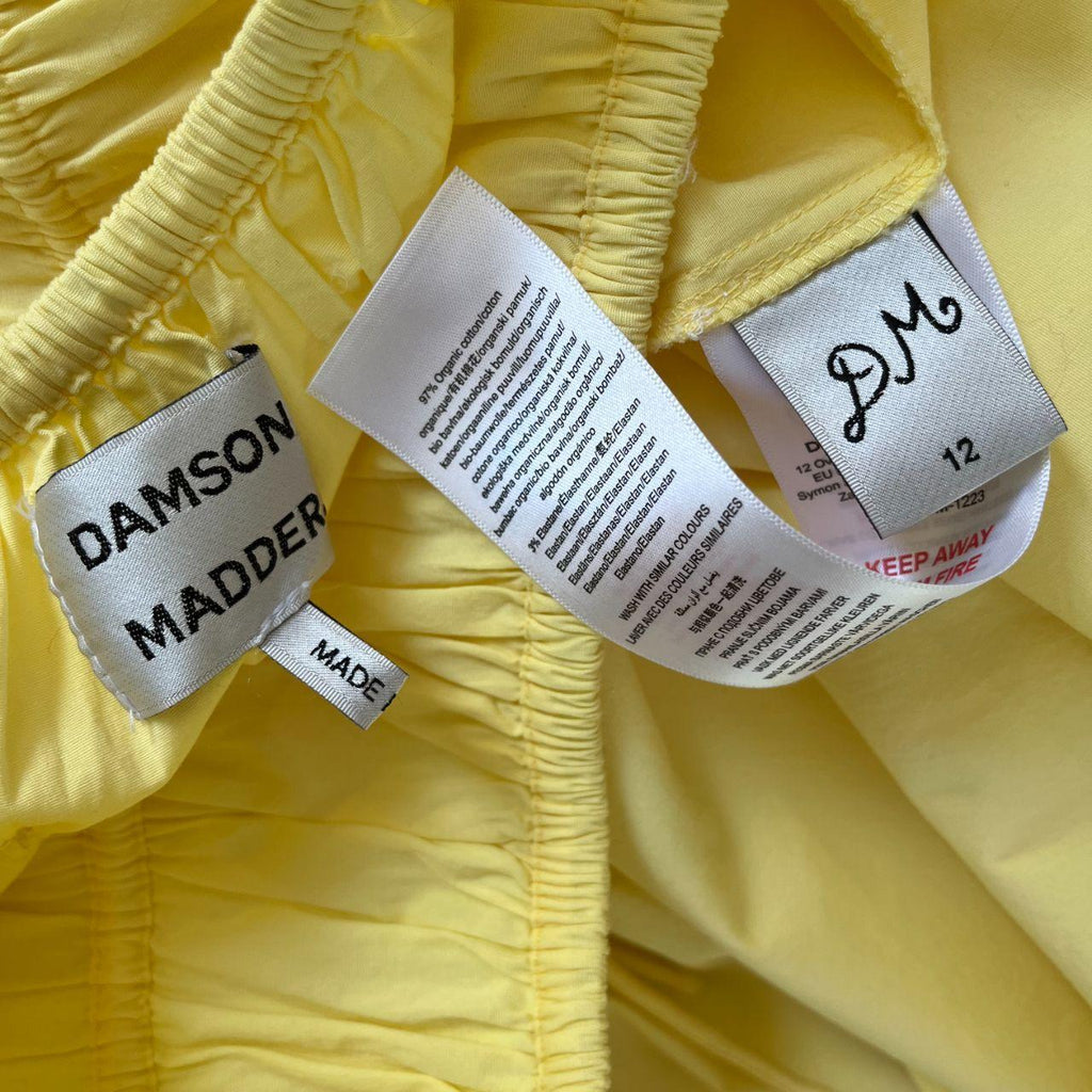 Damson Madder CHARLOTTE Midi Skirt in Yellow.