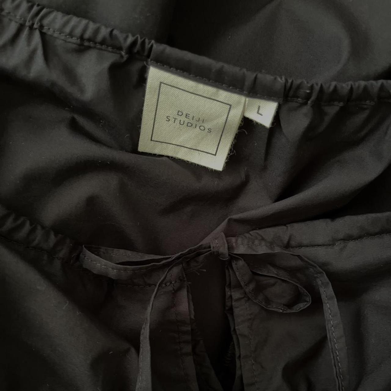 Deiji Studios RUCHED TIE Midi Dress in Black.