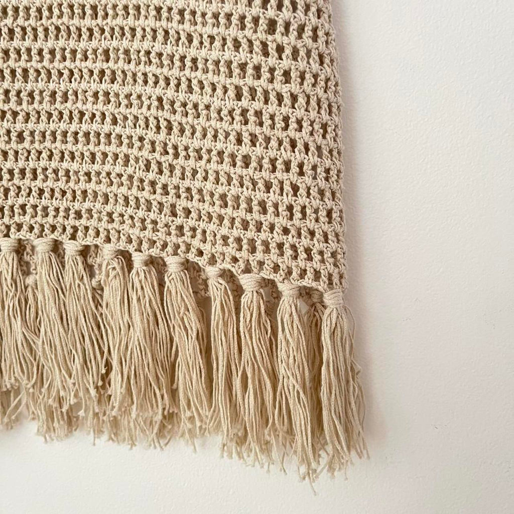 Venroy Strapless Floral Crochet Cotton Mini Dress in Natural.