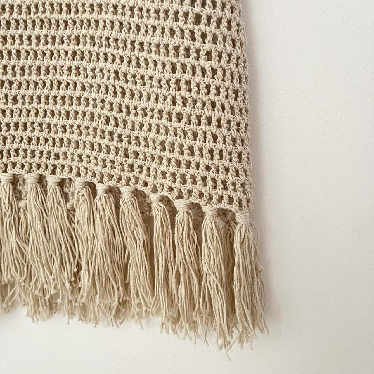 Venroy Strapless Floral Crochet Cotton Mini Dress in Natural.