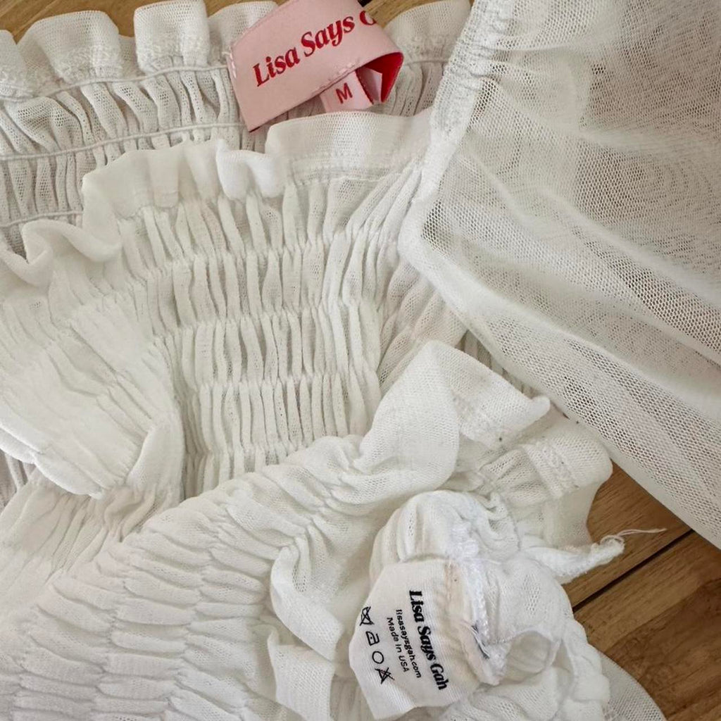 Lisa Says Gah Shirred Crop Top Size M.