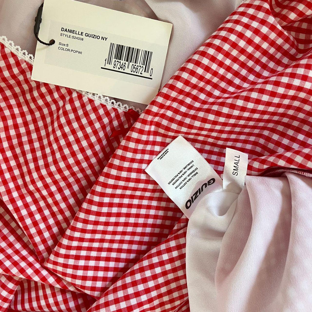 Guizio PALOMA Skirt in Gingham Poppy and White.