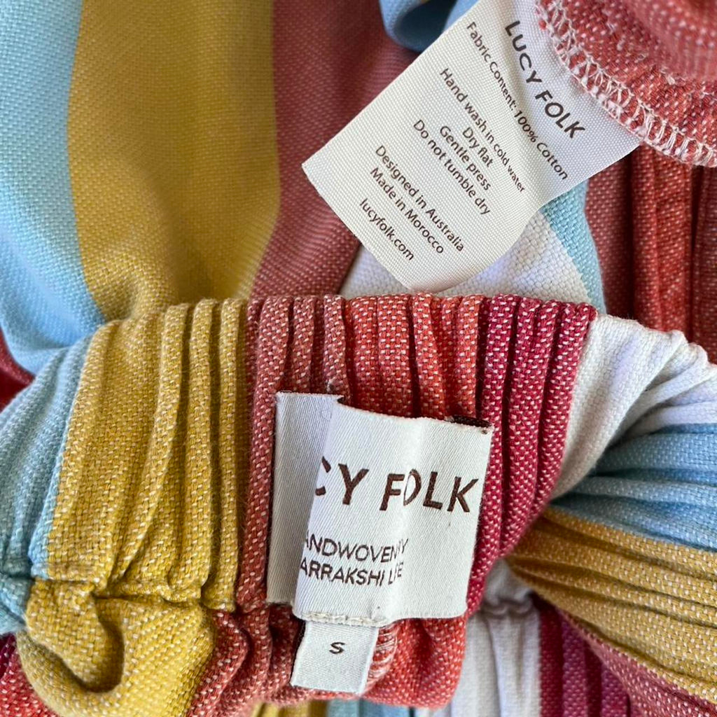 Lucy Folk Striped Shorts in Multicolour.