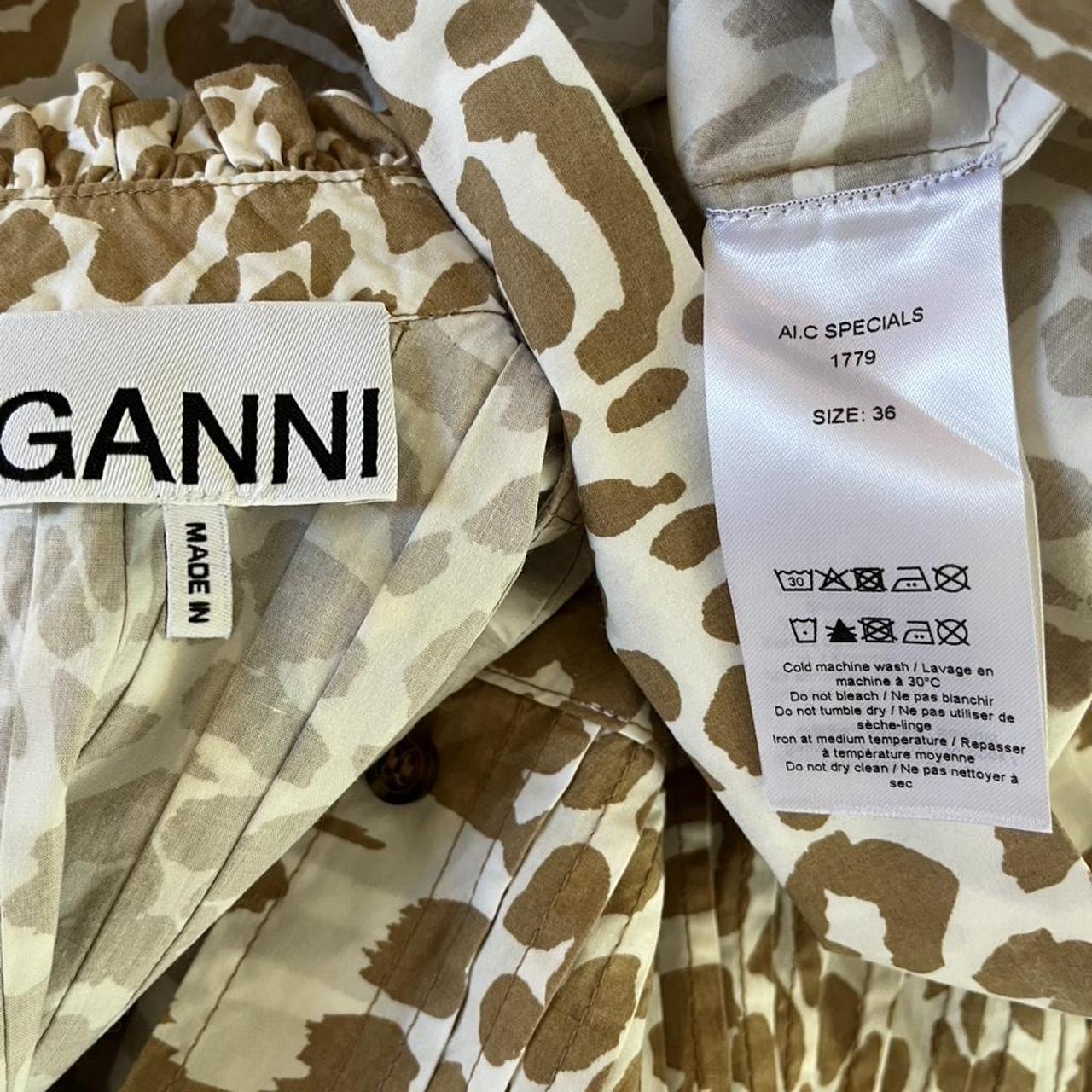 Ganni Poplin Leopard Print Mini Dress.