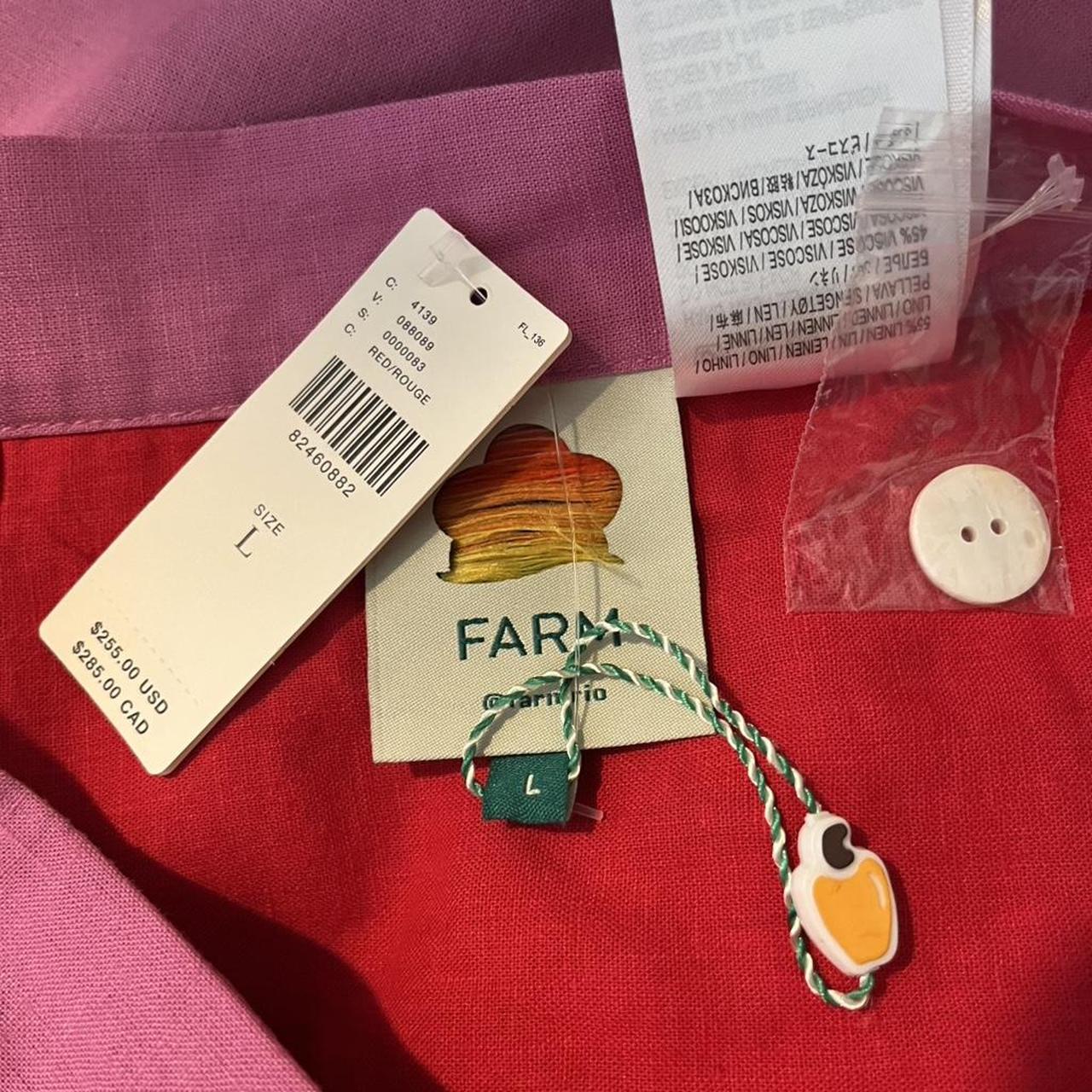 Farm Rio Palm Tree Richelieu Wrap Midi Skirt in a Red and Pink.