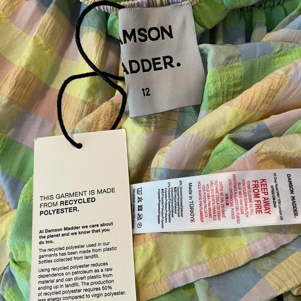 Damson Madder BNWT WINIFRED Pastel Seersucker Maxi Dress.