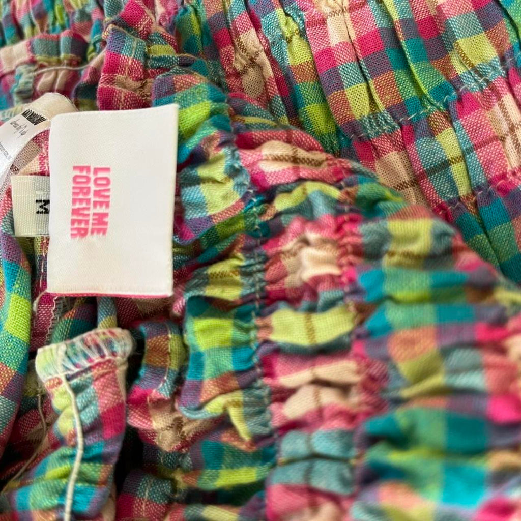 Katharina Lou Plaid Shirred Crop Top.