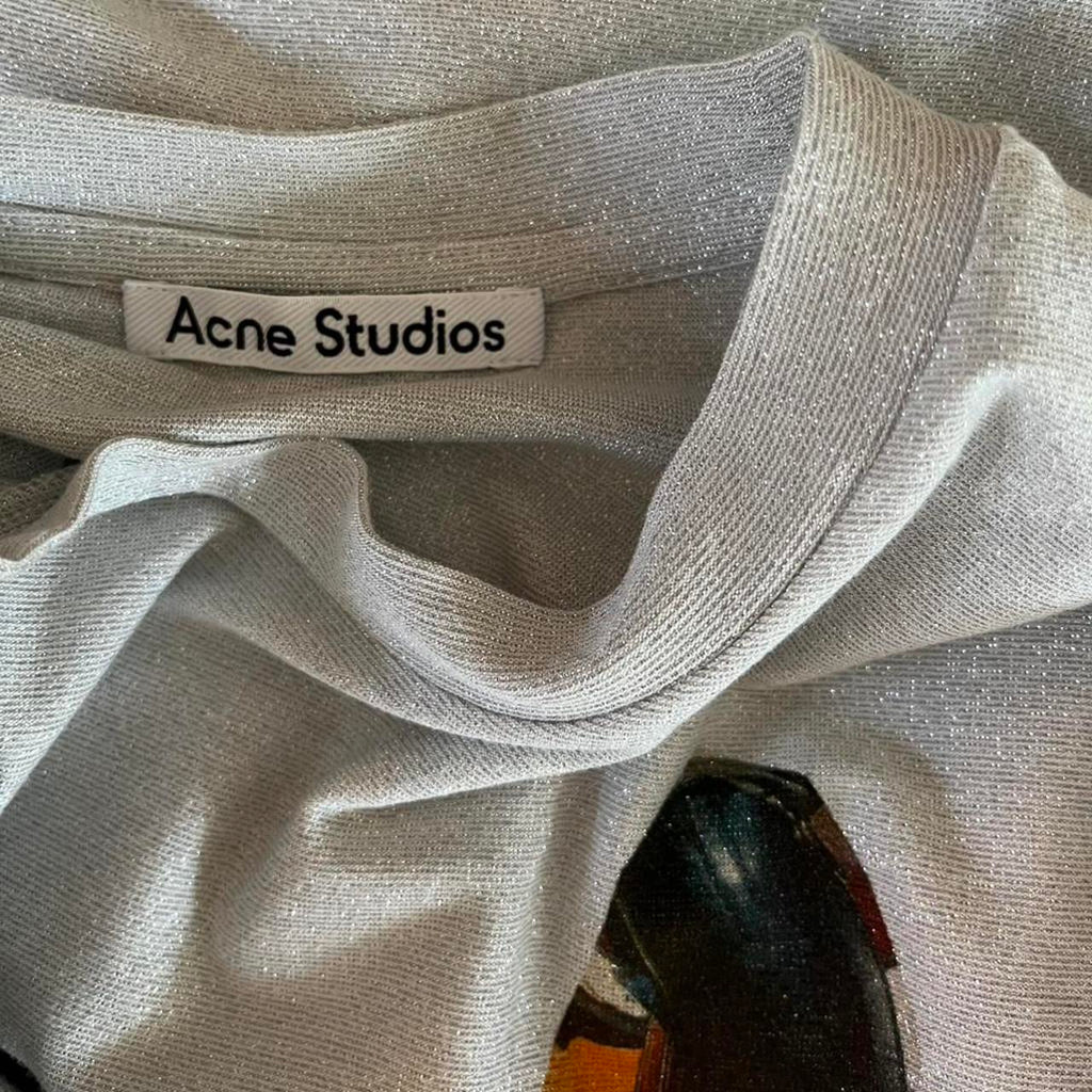 Acne Studios SILVER HORSE T-shirt In Silver Grey.