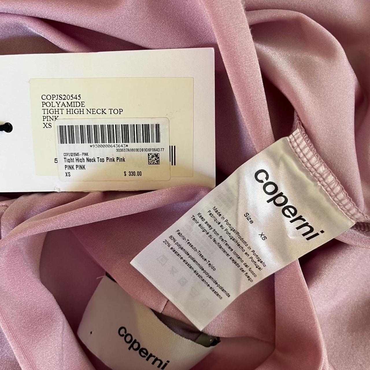 Coperni Tight High Neck Top in Pink.