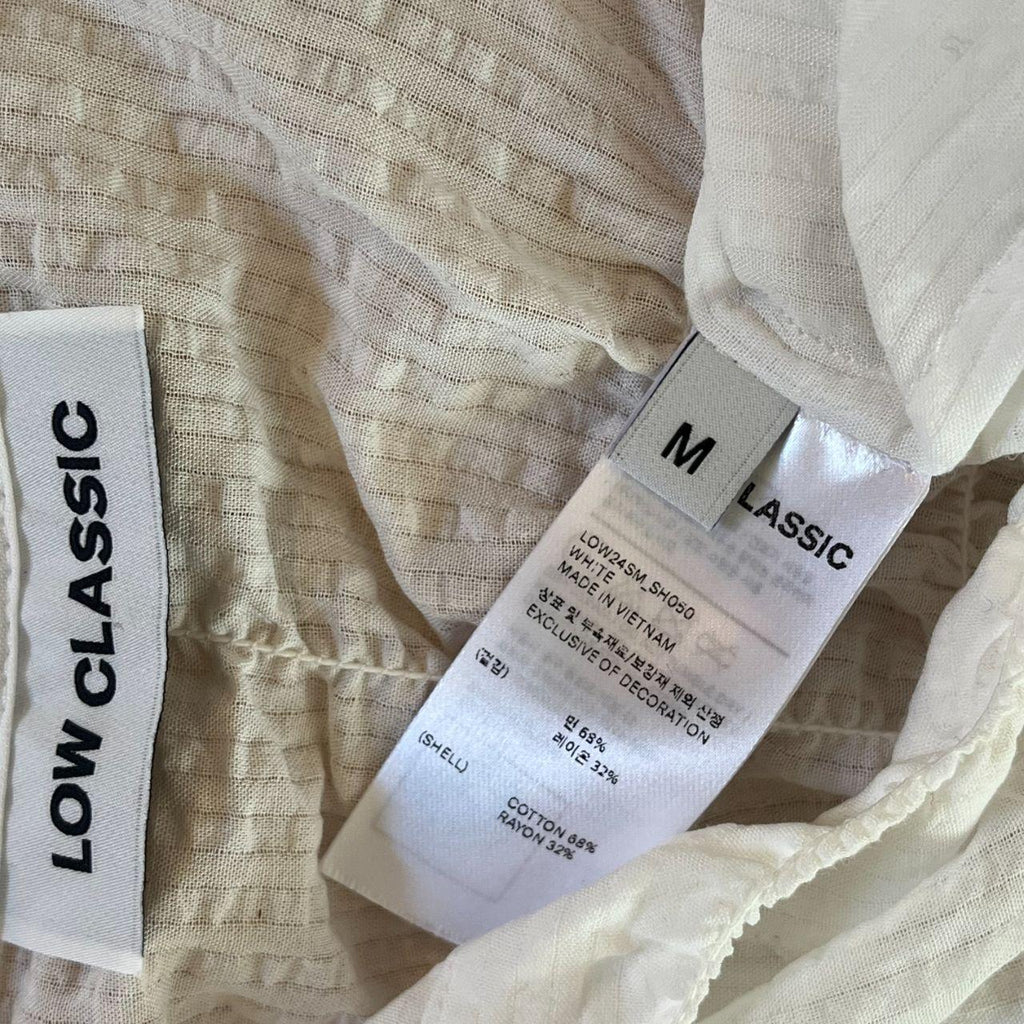 Low Classic WRINKLE Shirt in White Size M.