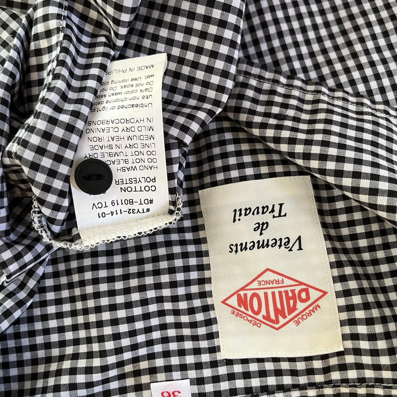 Danton France Checked Cropped Shirt.