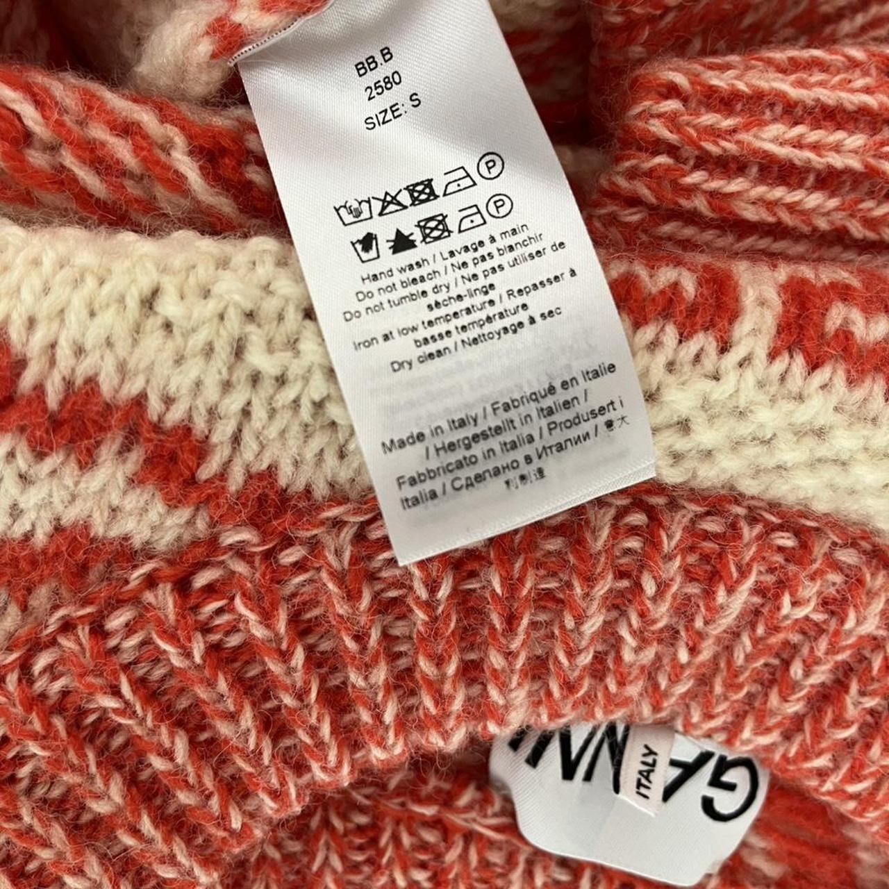 Ganni Intarsia Logo Wool Jumper in Orange.