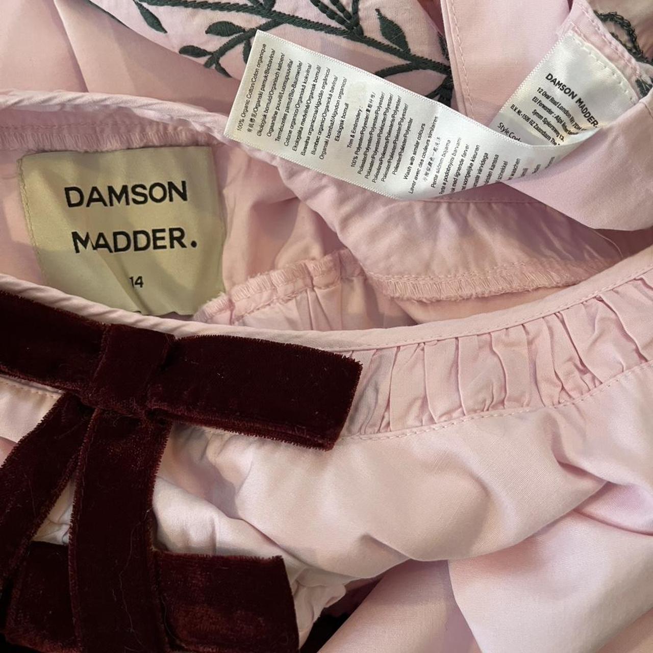 Damson Madder DAKOTA Floral Embroidered Dress in Pink.