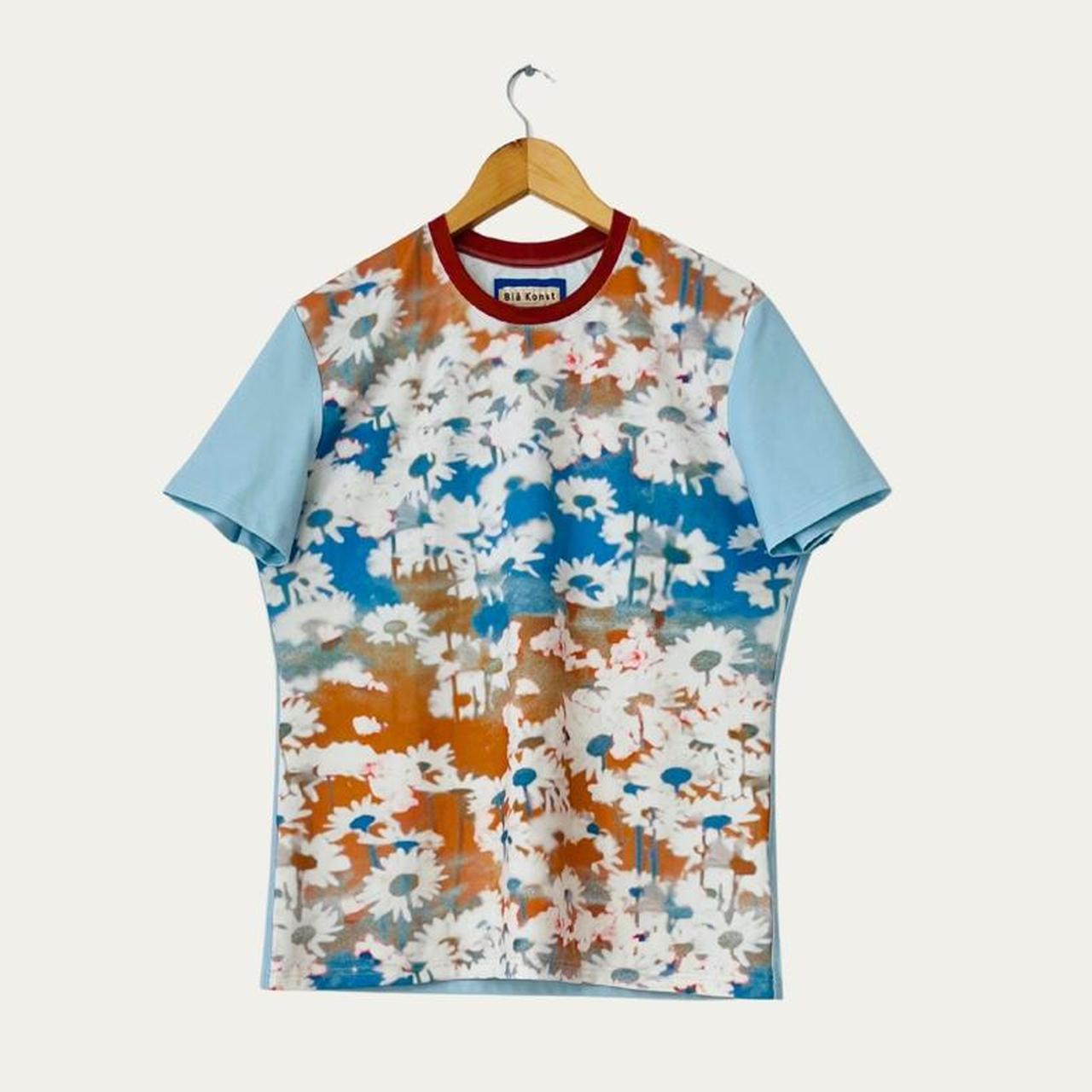 Acne Studios Blå Konst ROAR SUPER 8 Floral T-shirt.