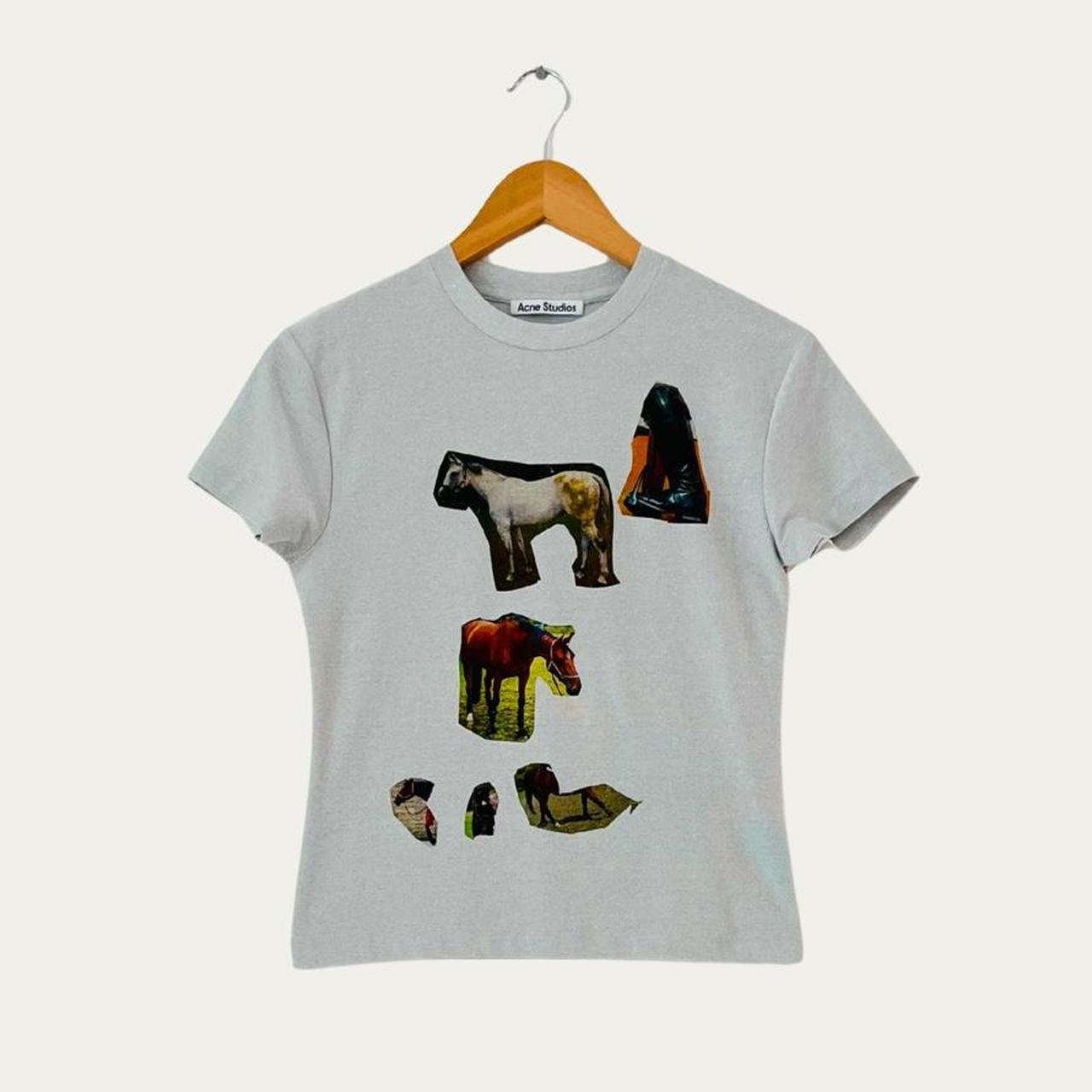 Acne Studios SILVER HORSE T-shirt In Silver Grey.