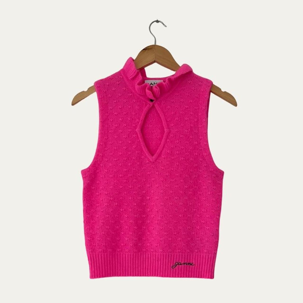 Ganni SLEEVELESS Wool Top in Sugarplum Size XXS.