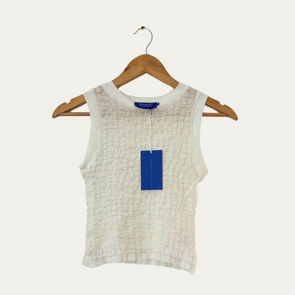 Permanent Vacation BNWT SIGNAL Tank Top in Chalk.