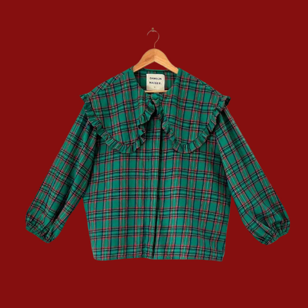 Damson Madder LOLA Blouse in Green.