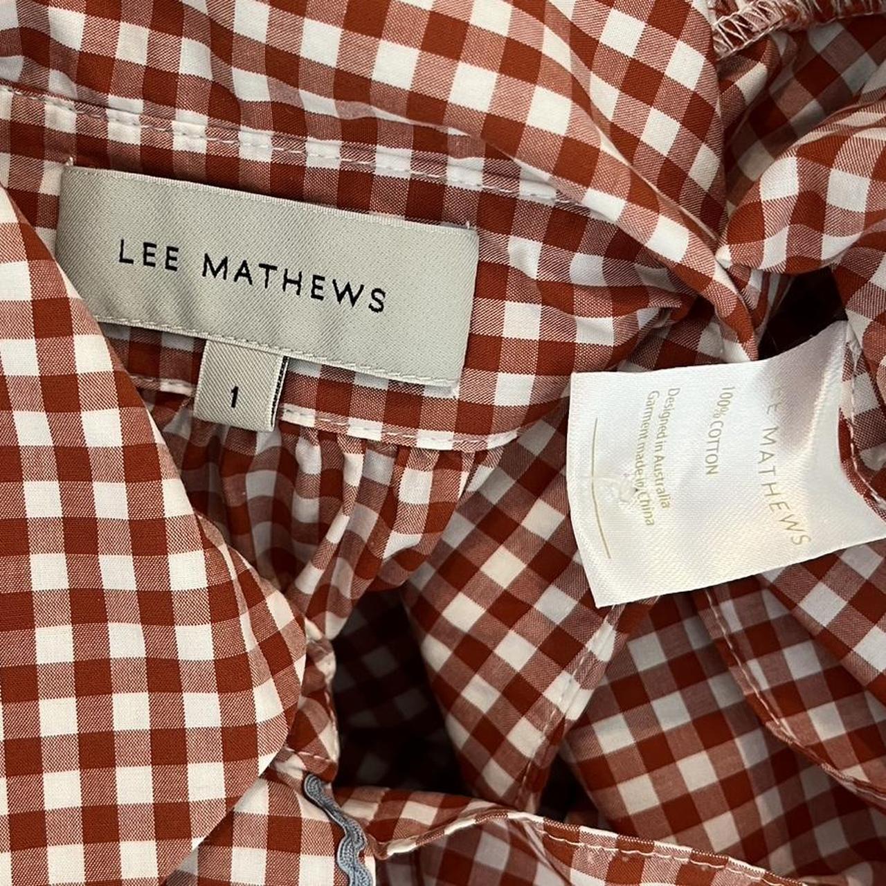 Lee Mathews HAZEL Ruffled Gingham Mini Dress in Red.