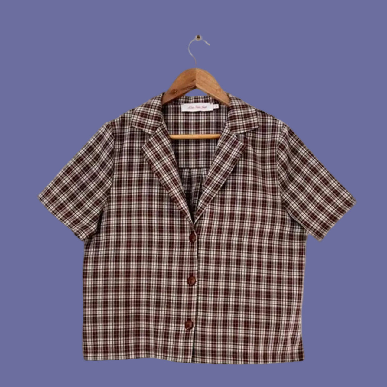 Lisa Says Gah Check Cropped Shirt.