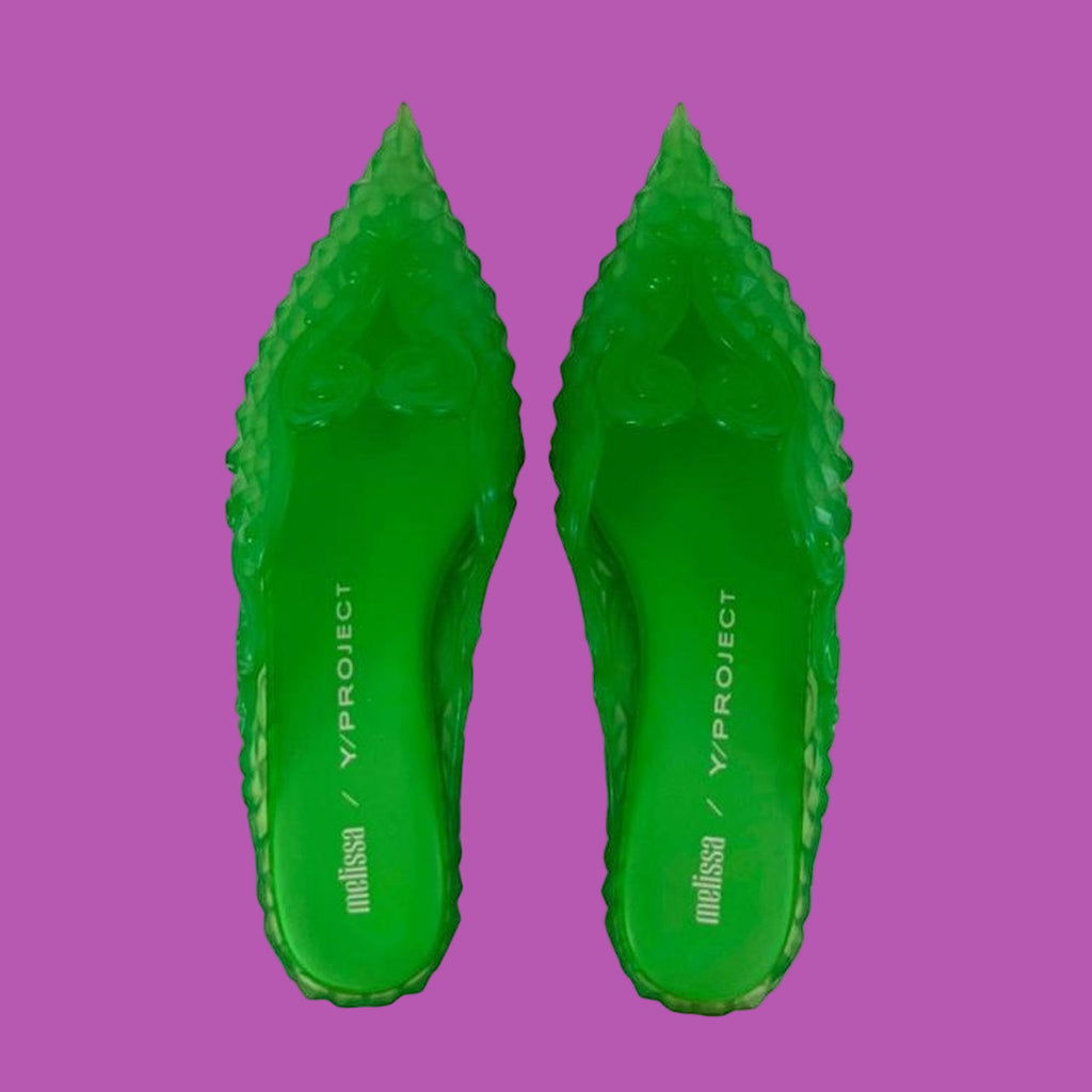 Melissa x Y/Project COURT Shoe in Green.