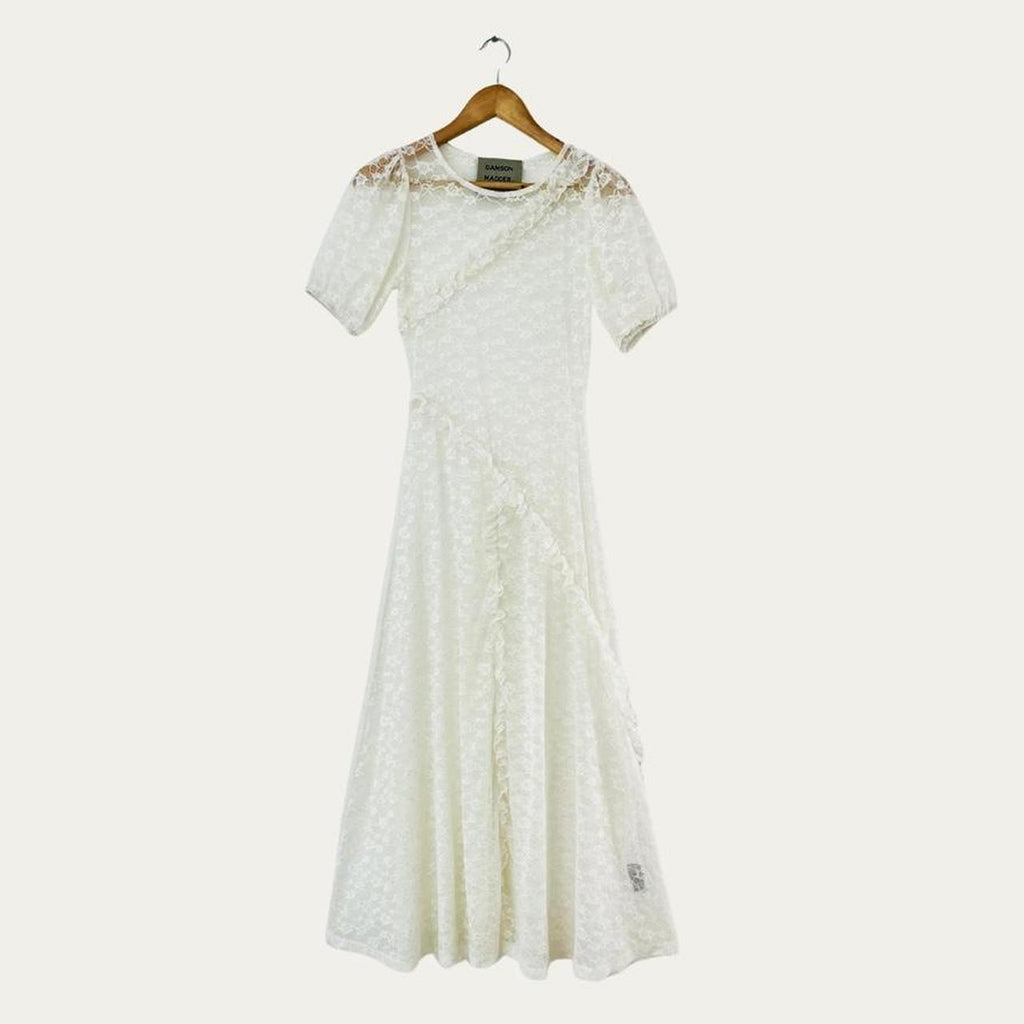 Damson Madder LEILA Flower Lace Maxi Dress.