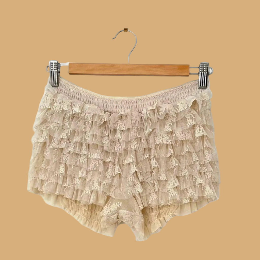 Free People FEELING FOR Lace Shorties/Bloomers in Tea.